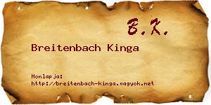 Breitenbach Kinga névjegykártya